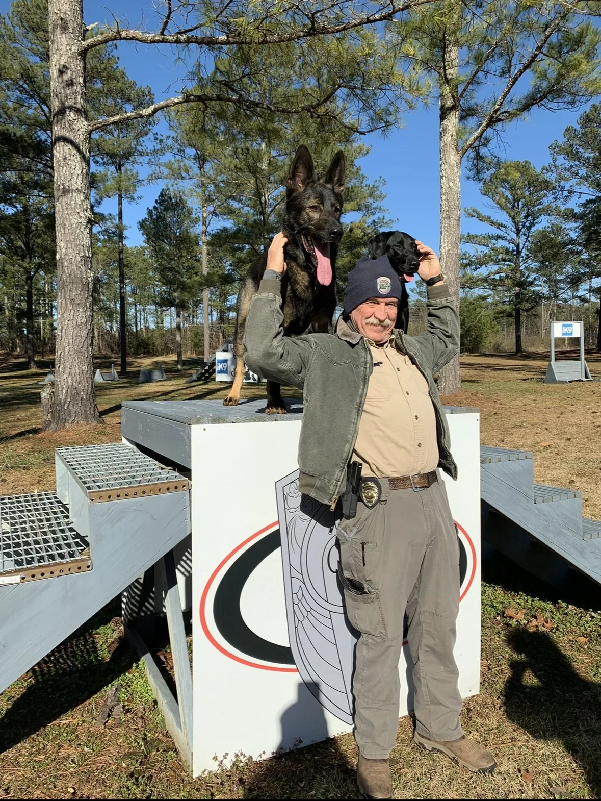 David with working dogs